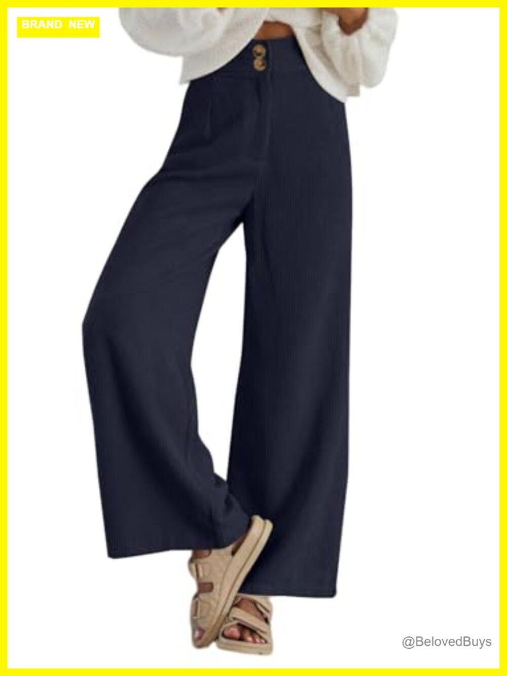 Corduroy Pants Women Wide Leg High Waist Cargo Pockets Fall Work